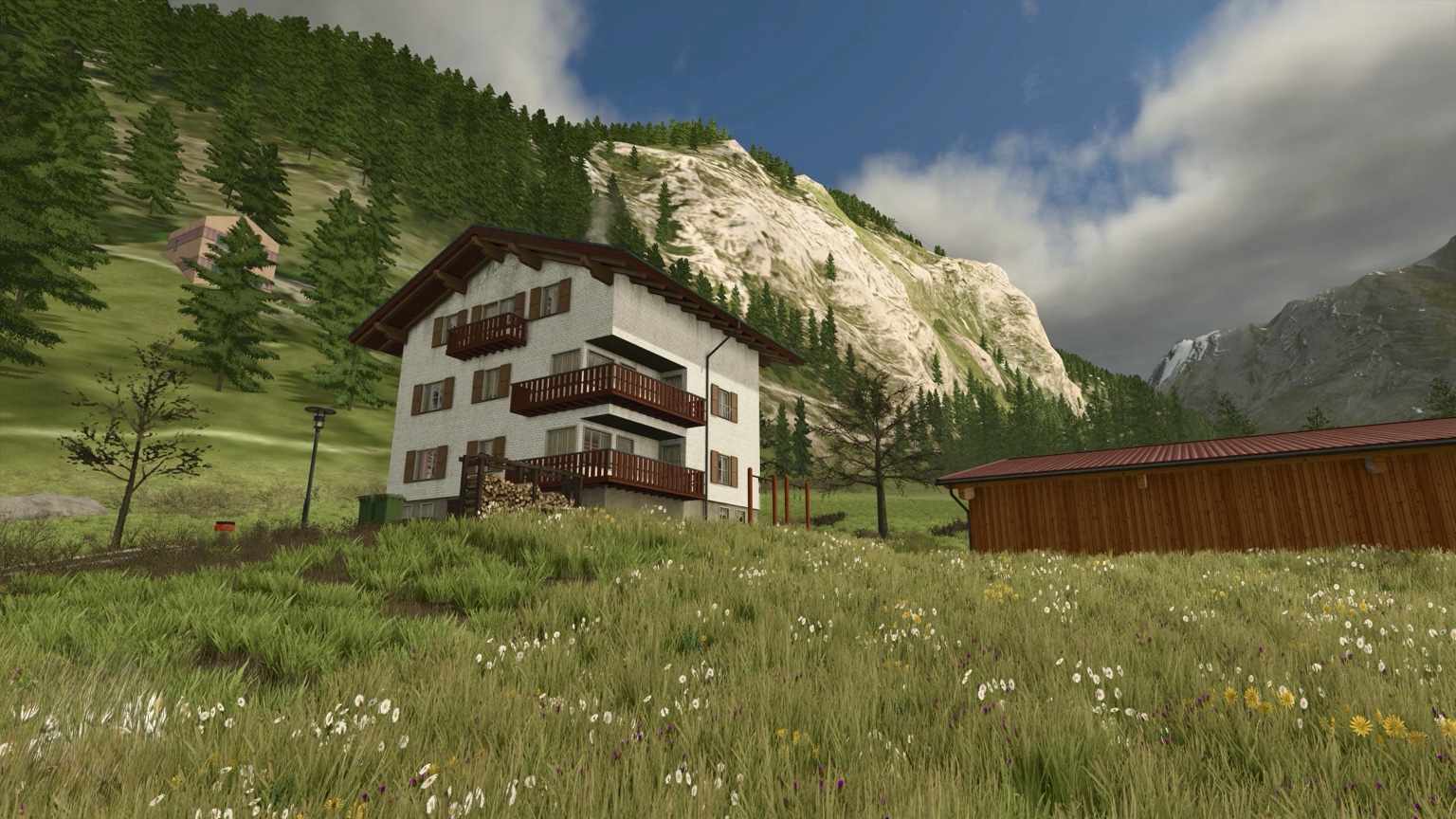 Berggasthof Alpenruh mit Bergkulisse